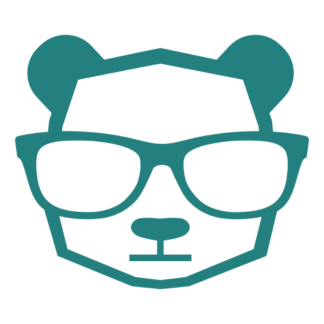 Intellectual Panda Wearing Glasses Decal (Turquoise)